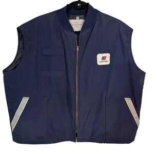 Vintage 80s United Airlines Employee Vest Mens XL Unitog Made in USA Workwear